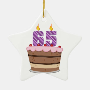 Ornement Étoile En Céramique Âge 65 sur le gâteau d'anniversaire