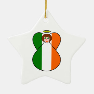 Ornement Étoile En Céramique Ange irlandais