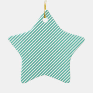 Ornement Étoile En Céramique Aqua Stripes