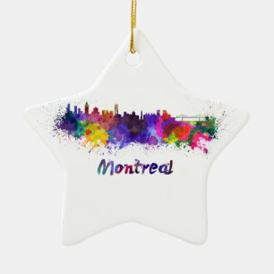 Ornement Étoile En Céramique Aquarelle de Montréal