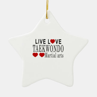 ORNEMENT ÉTOILE EN CÉRAMIQUE ARTS MARTIAUX VIVANTS DU TAEKWONDO D'AMOUR