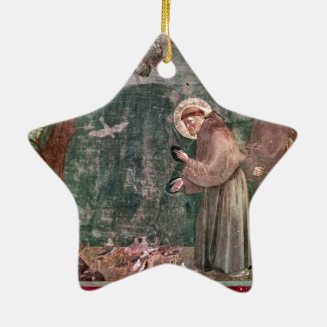 Ornement Étoile En Céramique Assisi, le St Francis et les oiseaux (Dos)