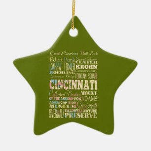 Ornement Étoile En Céramique Attractions et endroits célèbres de Cincinnati,