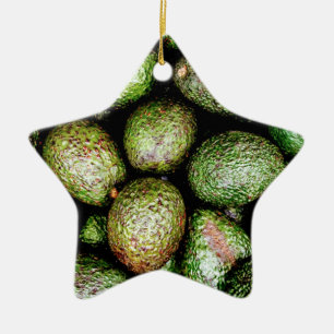 Ornement Étoile En Céramique Avocados