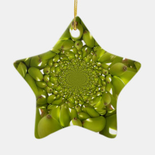 Ornement Étoile En Céramique Banane verte Kaleidoscope Art Imprimer/Graphique
