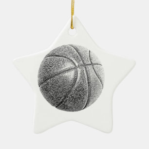 Ornement Étoile En Céramique Basket-ball avec effet crayon