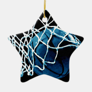 Ornement Étoile En Céramique Basket bleu
