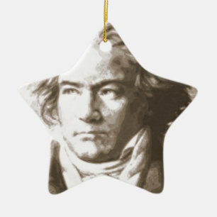 Ornement Étoile En Céramique Beethoven À Sepia
