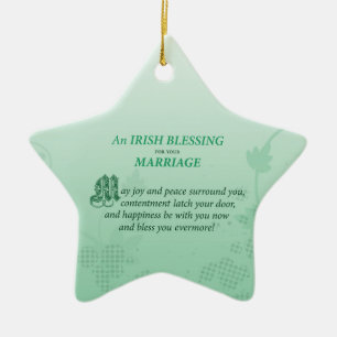 Ornement Étoile En Céramique Bénédiction de félicitations de mariage irlandais