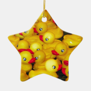 Ornement Étoile En Céramique Canards en caoutchouc jaune mou