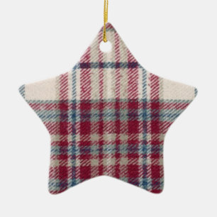 Ornement Étoile En Céramique Chemise Plaid