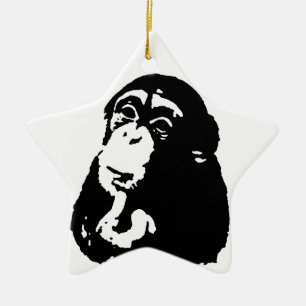 Ornement Étoile En Céramique Chimpanzé Pop Art Thinking