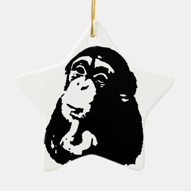 Ornement Étoile En Céramique Chimpanzé Pop Art Thinking (Devant)