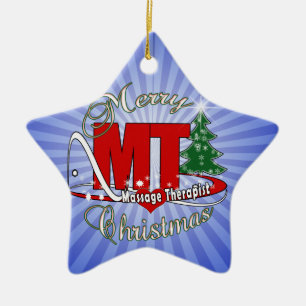 Ornement Étoile En Céramique CHRISTMAS MT Massage Therapist