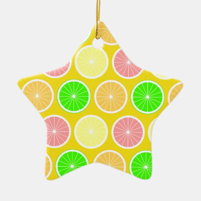 Ornement Étoile En Céramique Citrus (Devant)