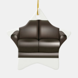 Ornement Étoile En Céramique Conception en cuir Brown de sofa