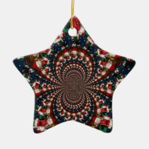 Ornement Étoile En Céramique Conception Kaleidoscope Père Noël spéciale
