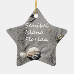 Ornement Étoile En Céramique Coquilles de sable d'île de Sanibel
