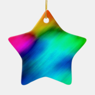 Ornement Étoile En Céramique Couleurs psychédéliques