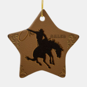 Ornement Étoile En Céramique Cowboy rustique occidental sauvage occidental en