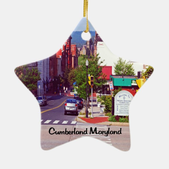 Ornement Étoile En Céramique Cumberland le Maryland (Dos)