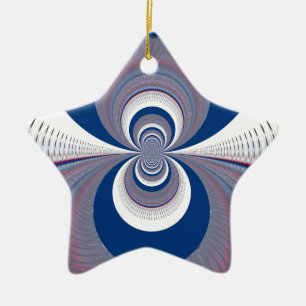 Ornement Étoile En Céramique Demi bleu