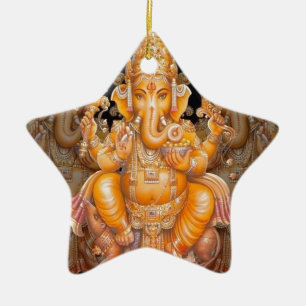 Ornement Étoile En Céramique Dieu indou Ganesh