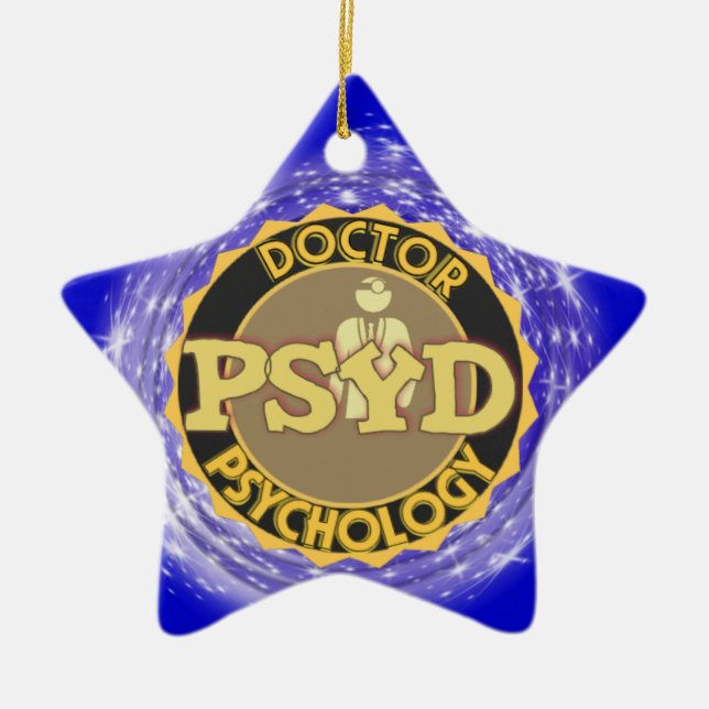 Ornement Étoile En Céramique DOCTEUR OF PSYCHOLOGY PSYCHOLOGIST de LOGO de PsyD (Devant)