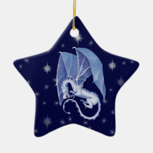 Ornement Étoile En Céramique Dragon d'étoile bleue