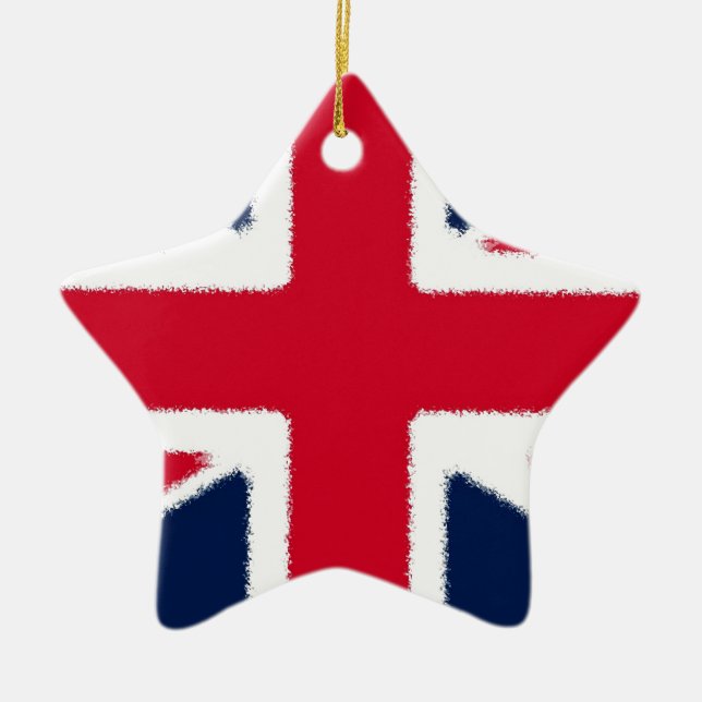 Ornement Étoile En Céramique Drapeau (Devant)
