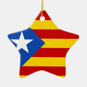 Ornement Étoile En Céramique Drapeau de l'indépendance catalane "L'Estelada Bla