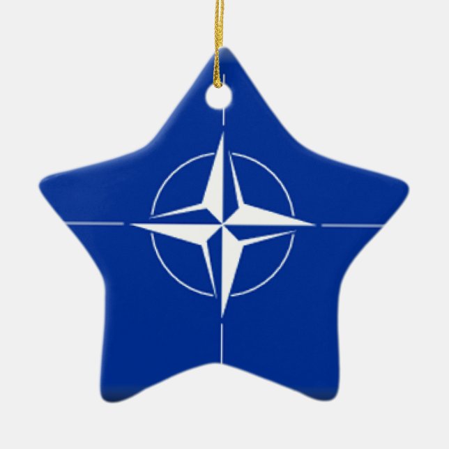 Ornement Étoile En Céramique Drapeau de l'OTAN (Devant)
