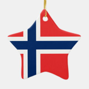 Ornement Étoile En Céramique Drapeau de Norway