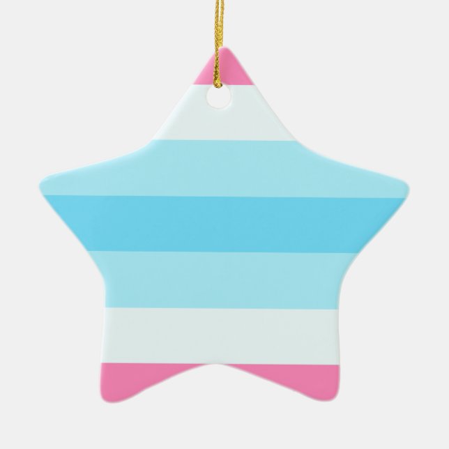 Ornement Étoile En Céramique drapeau de transmasculine (Devant)