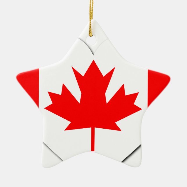 Ornement Étoile En Céramique Drapeau du Canada (Devant)
