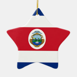 Ornement Étoile En Céramique Drapeau du Costa Rica