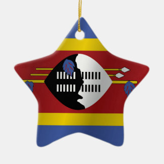 Ornement Étoile En Céramique Drapeau du Souaziland