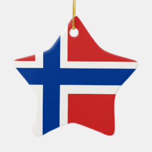 Ornement Étoile En Céramique Drapeau norvégien personnalisé (drapeau Norske)