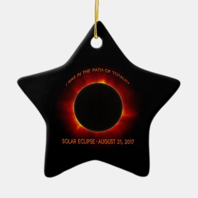 Ornement Étoile En Céramique Éclipse solaire (Devant)