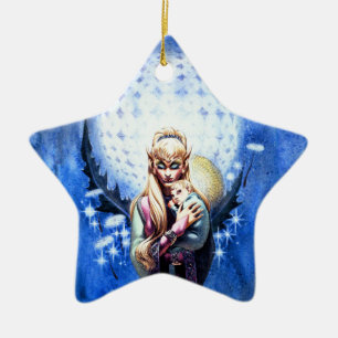 Ornement Étoile En Céramique Elf Madonna