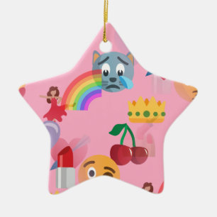Ornement Étoile En Céramique emoji fille