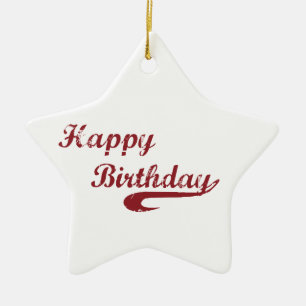 Ornement Étoile En Céramique Entraîneur Joyeux Anniversaire Grand Grunge Baseba