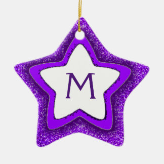 Ornement Étoile En Céramique Étoile de parties scintillant violet personnalisab