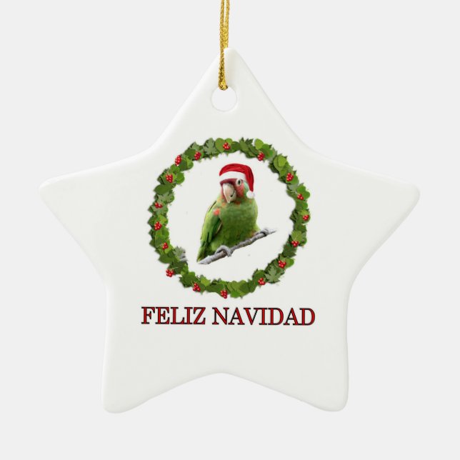 Ornement Étoile En Céramique Feliz Navidad (Devant)