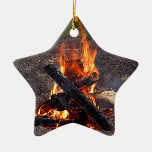 Ornement Étoile En Céramique Feu de camp (Devant)