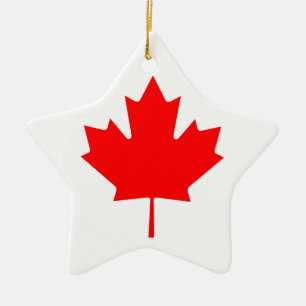 Ornement Étoile En Céramique Feuille d'érable du Canada