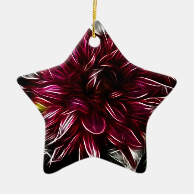 Ornement Étoile En Céramique Fleur Crimson (Devant)