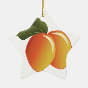Ornement Étoile En Céramique Fruit de mangue