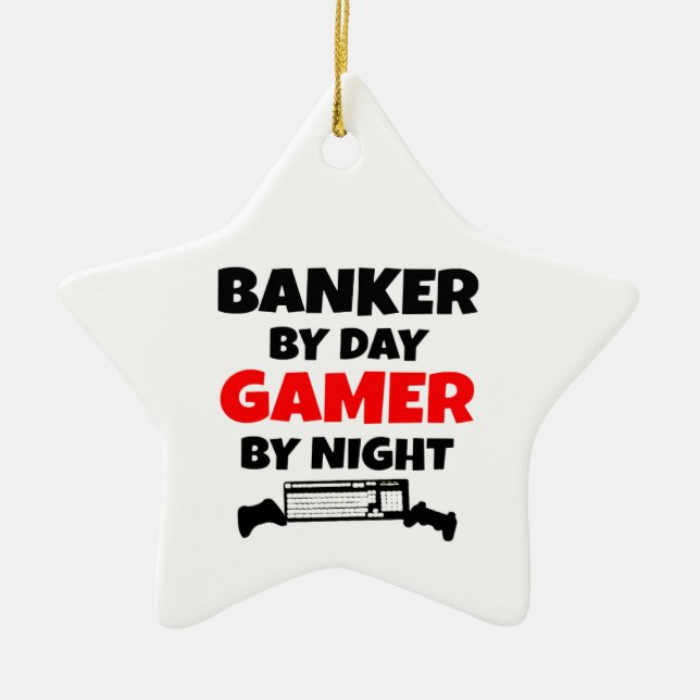 Ornement Étoile En Céramique Gamer Banker (Devant)