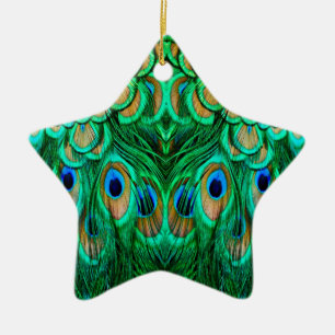 Ornement Étoile En Céramique Glorious Peacock